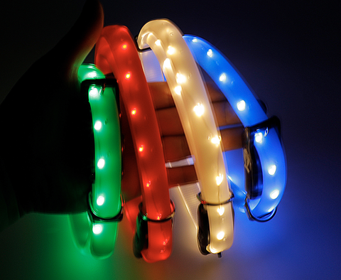 Adjustable Flashing Light Pet Collar Rechargeable Pet Luminous Dog Collar
